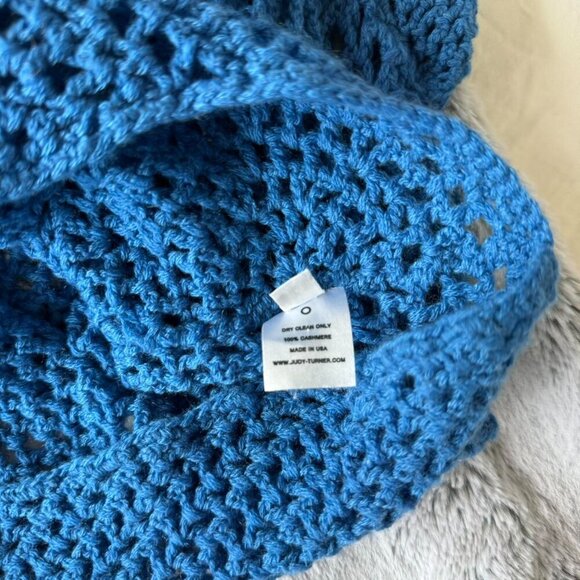 Gabriela Hearst Open Knit Asymmetric Blue Top - Picture 6 of 7